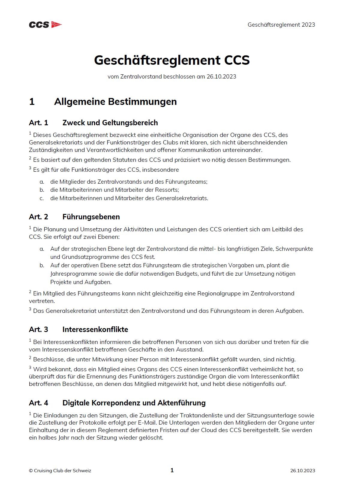 CCS-Geschaeftsreglement